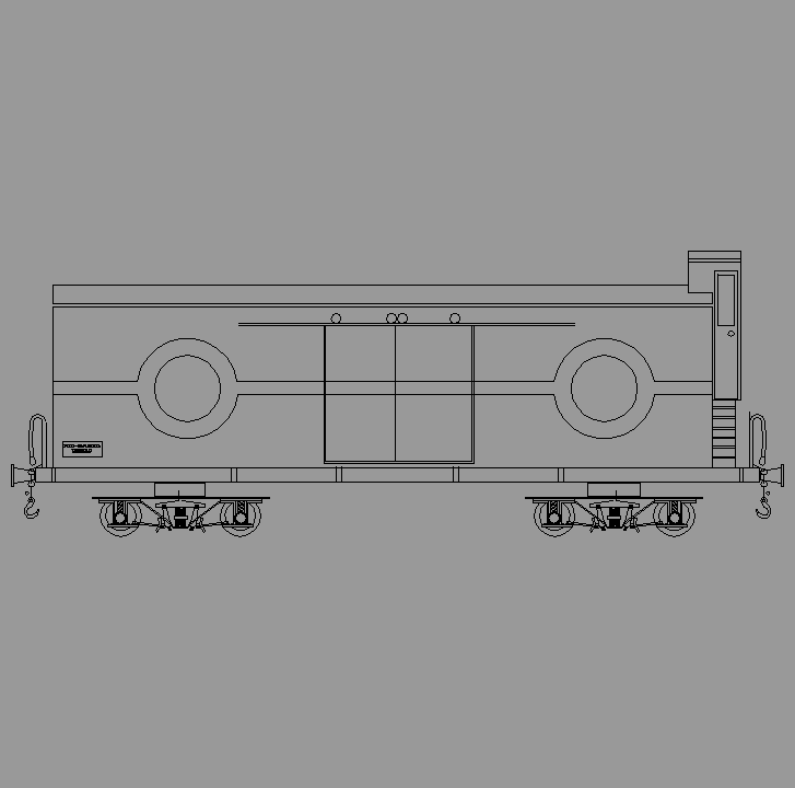 Bloque Autocad Vista de Vagón Tren diseño 08 en Perfil